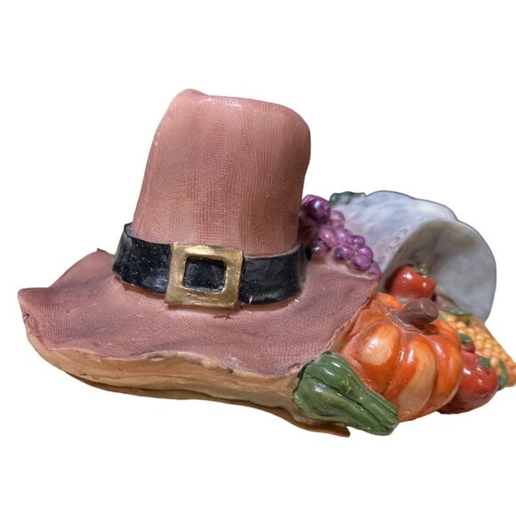 Thanksgiving Tabletop  Decor Pilgrim Hat Corn Vegetable - Picture 10 of 10